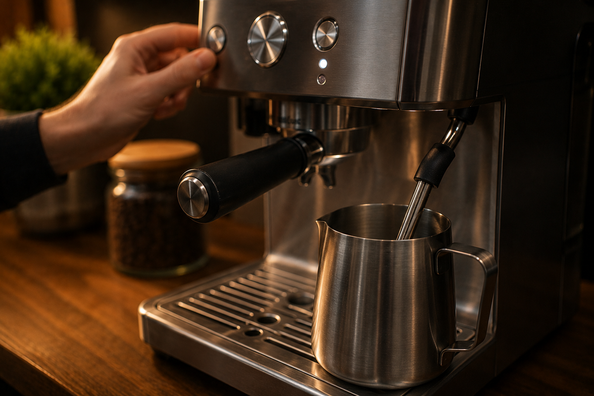 Coffee machine heating for steam mode