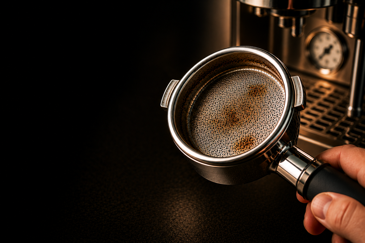 Blocked espresso filter basket