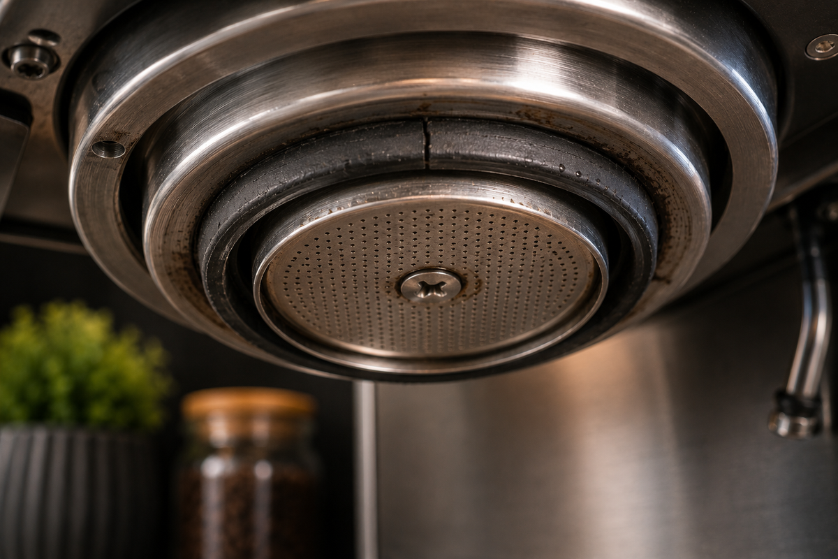 Espresso portafilter leaking around group head