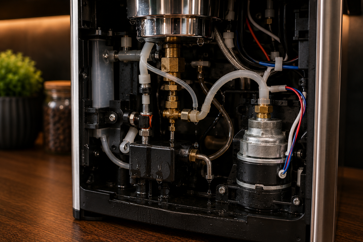 Coffee machine internal leak service
