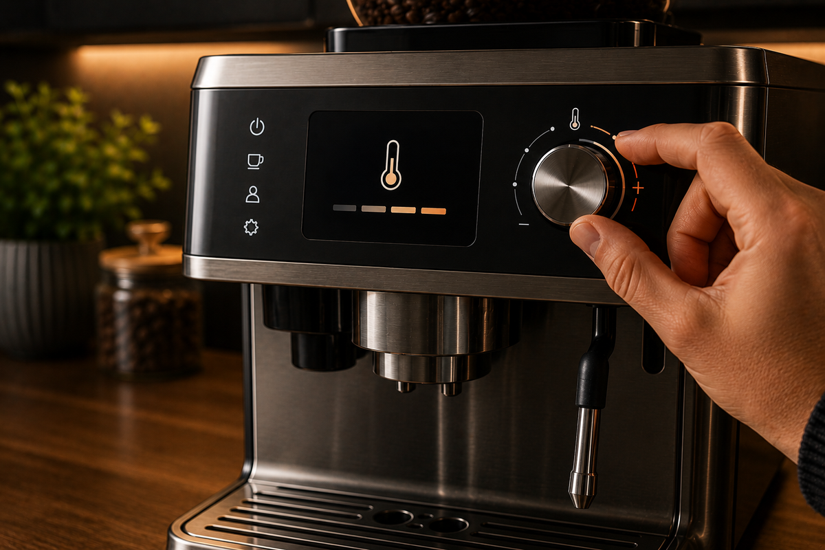 Coffee machine temperature setting