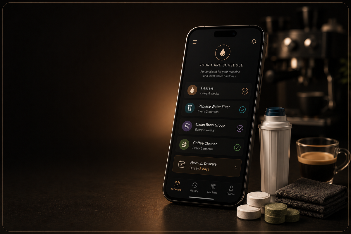 Ventori Care coffee machine maintenance app