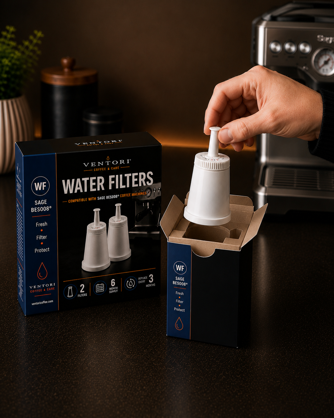 Remove new Sage water filter from packaging