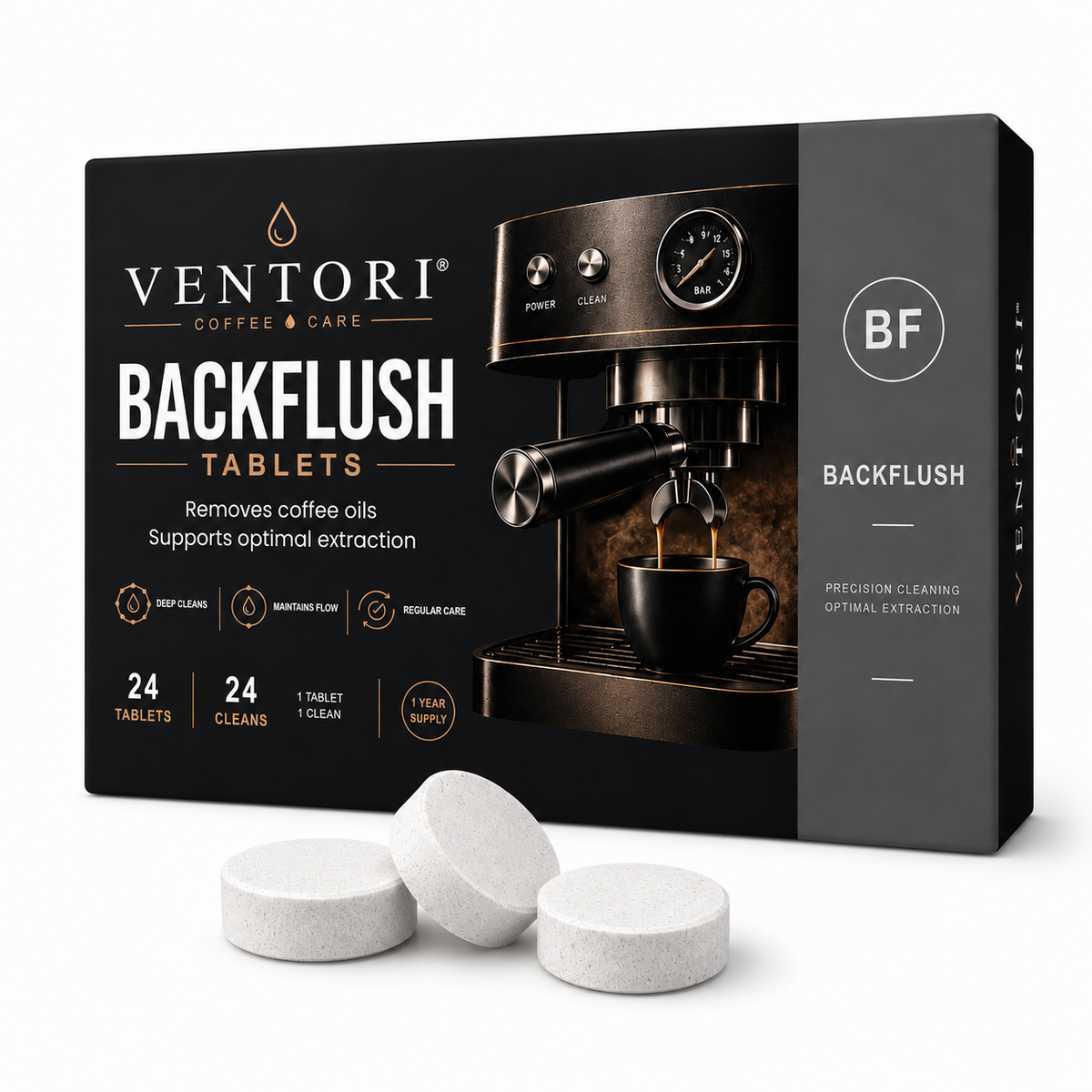 Coffee Machine Backflush Tablets – 24 Tablets (24 Cleans)