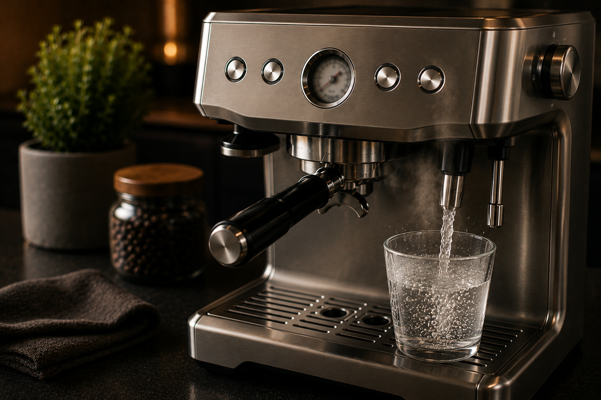 Priming coffee machine water system