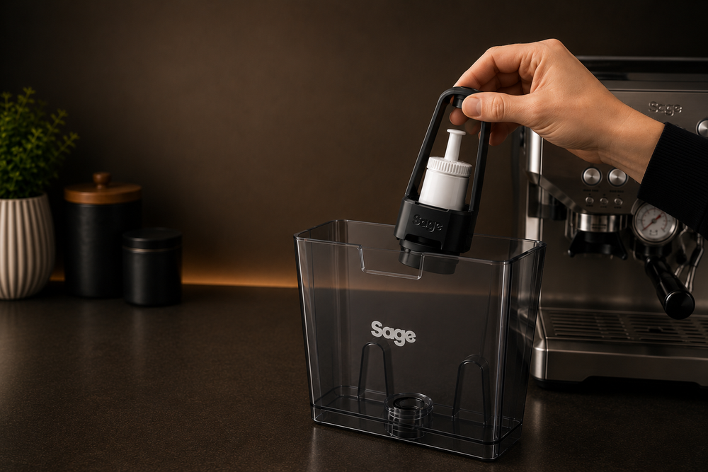 Remove the water filter when prompted