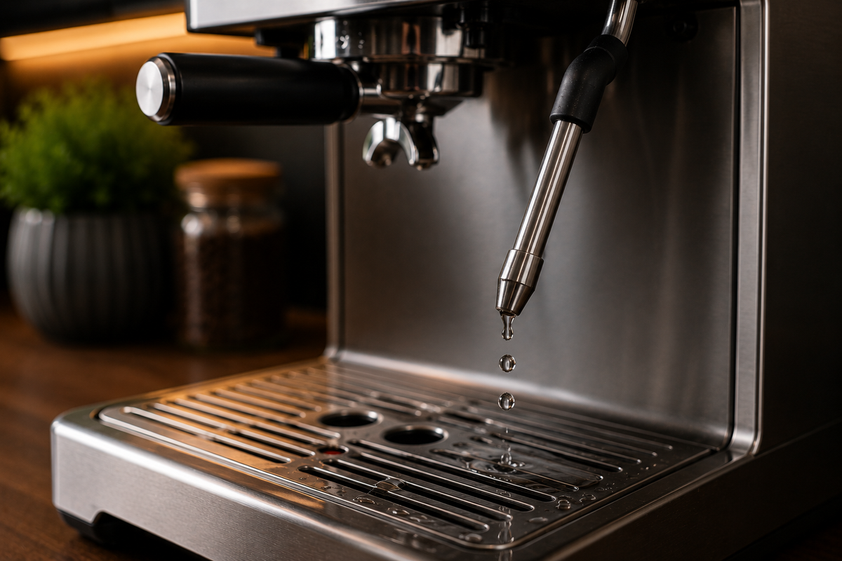 Coffee machine steam wand dripping